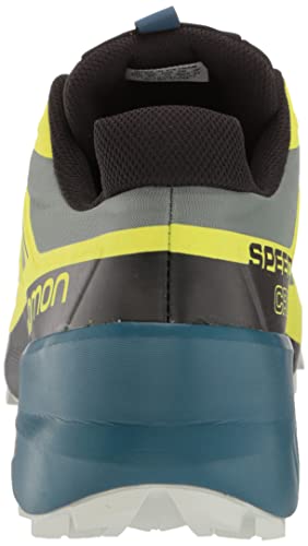 Salomon Speedcross 5 Trail Running Shoes for Men, Duck Green/Black/Evening Primrose, 7.5