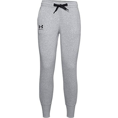 Under Armour womens Rival Fleece Joggers , Steel Medium Heather (035)/Black , X-Large