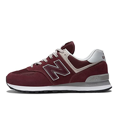 New Balance Men's 574 Core Sneaker, Burgundy/White, 6