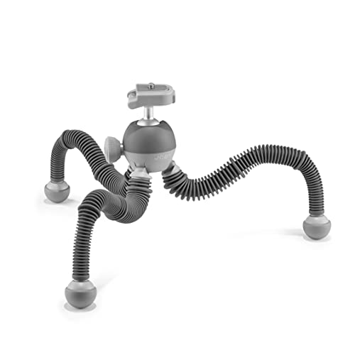 JOBY PodZilla Large Kit, Flexible Tripod with GripTight 360 Phone Mount, Phone Tripod from The Creators of GorillaPod, Compatible with iPhone, Smartphones, Action Cameras or Devices up to 2.5Kg, Grey