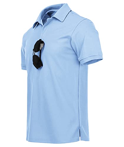 ZITY Mens Polo Shirt Short Sleeve Sports Golf Tennis T-Shirt 012-MoonBlue L