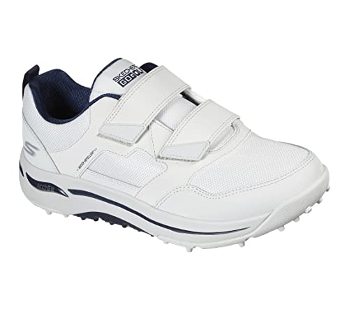 Skechers Men's Go Arch Fit Golf Shoe Sneaker, White/Navy 2 Strap, 9.5