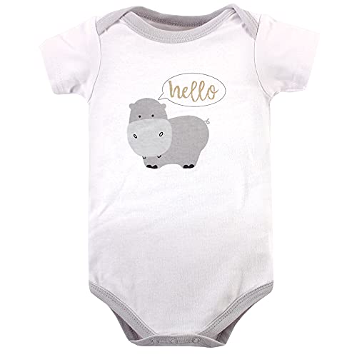 Hudson Baby Unisex Baby Cotton Bodysuits Alphabet Animals, 0-3 Months