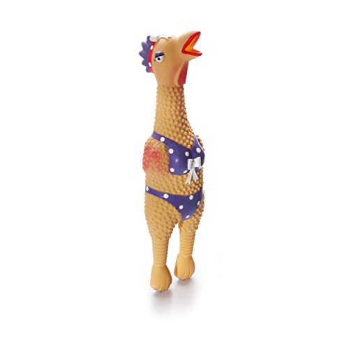Charming Pet Squawkers Henrietta Latex Rubber Chicken Interactive Dog Toy, Large