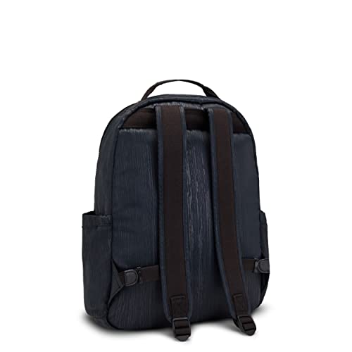 Kipling Women's Seoul 15' Device Backpack, Durable, Roomy with Padded Shoulder Straps, School Bag, Sparkling Slate, 12.75''L x 17.25''H x 9''D