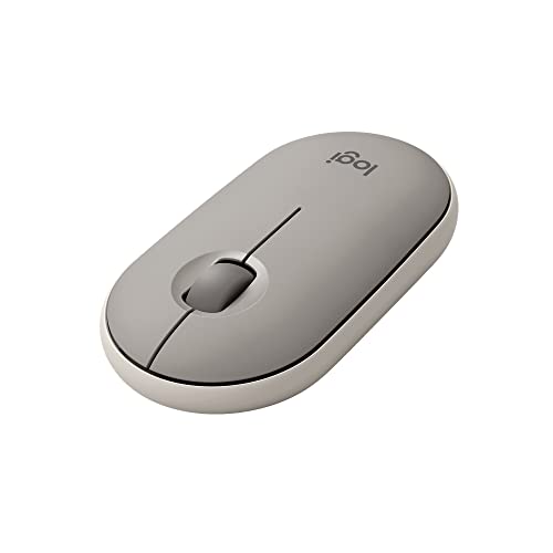 Logitech Pebble Wireless Mouse with Bluetooth or 2.4 GHz Receiver, Silent, Slim Computer Mouse with Quiet Clicks, for Laptop/Notebook/iPad/PC/Mac/Chromebook - Sand