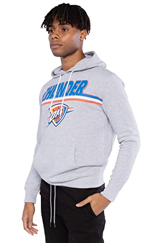 Ultra Game NBA Oklahoma City Thunder Mens Fleece Hoodie Pullover Sweatshirt Out Of Bounds, Heather Gray, Medium