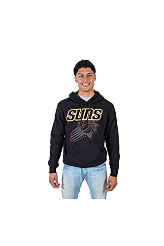 Ultra Game NBA Phoenix Suns Mens Fleece Hoodie Pullover Sweatshirt Primo Metallic, Black, X-Large