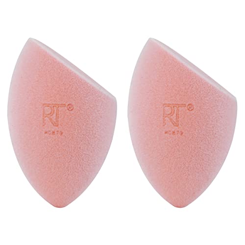 Real Techniques Miracle Powder Sponge, Makeup Blending Sponge For Powder Products, Set Makeup For Natural Finish and Cloud Skin, Buildable Coverage, Velvet Material, Packaging May Vary, 2 Count