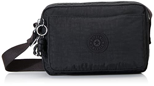 Kipling Women’s Abanu Medium Crossbody Bag, Lightweight, Adjustable Nylon Waist Pack with Multi-Compartment Zip Pockets, Black Noir
