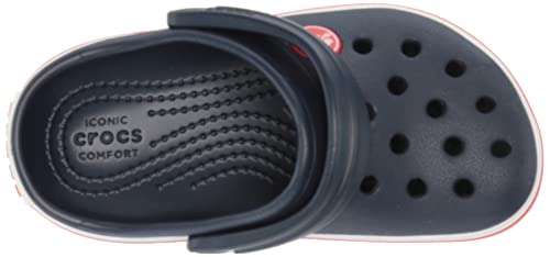 Crocs Unisex-Child Crocband Clogs (Little Kid/Big Kid), Navy/Red, 2 Little Kid