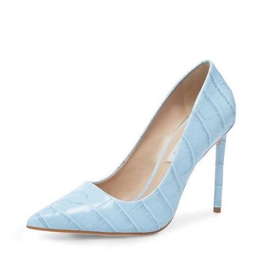 (Light Blue Croco, 6) Steve Madden Vala Blue Pointed Toe Stiletto Shoes Heels for Womens Dress Pumps