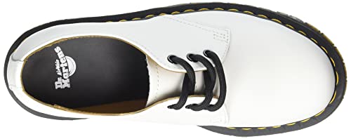 Dr. Martens Unisex 1461 Quad Oxford, White Polished Smooth, 6 US Men