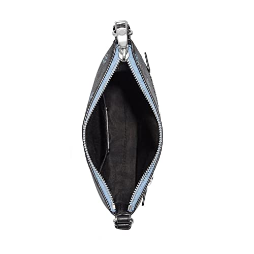 COACH Womens Mini Rowan File Bag In Signature Canvas With Snowflake Print Graphie/Black/Cornflower Multi In Leather