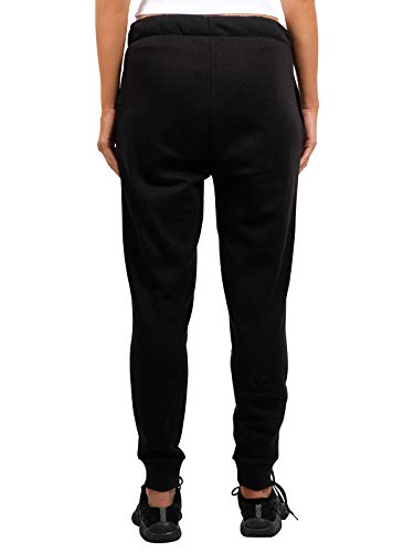 Ultra Game NBA Atlanta Hawks Womens Jogger Pants Active Basic Fleece Sweatpants , Black, X-Large