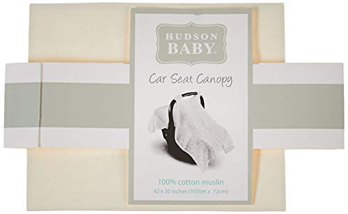Hudson Baby Unisex Baby Muslin Cotton Car Seat and Stroller Canopy, Football, One Size