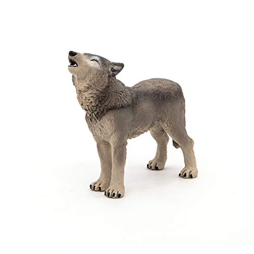 Papo -Hand-Painted - Figurine -Wild Animal Kingdom - Howling Wolf -50171 -Collectible - for Children - Suitable for Boys and Girls- from 3 Years Old