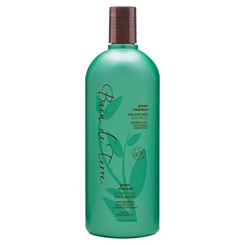 Bain de Terre Balancing Shampoo | Green Meadow | Normal to Oily Hair | Argan and Monoi Oils | Paraben Free | 33.8 Fl Oz