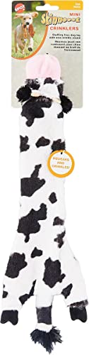 SPOT Skinneeez Crinklers | Stuffless Dog Toys with Squeaker For Small Dogs | Crinkle Toy For Small Puppies | 14' | Cow Design | By Ethical Pet