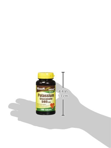 Mason Vitamins Potassium Gluconate 595Mg Tablets, 100-Count Bottles (Pack of 3)