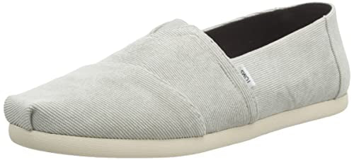 TOMS Men's Alpargata Recycled Cotton Canvas” Loafer Flat, Drizzle Grey, 9