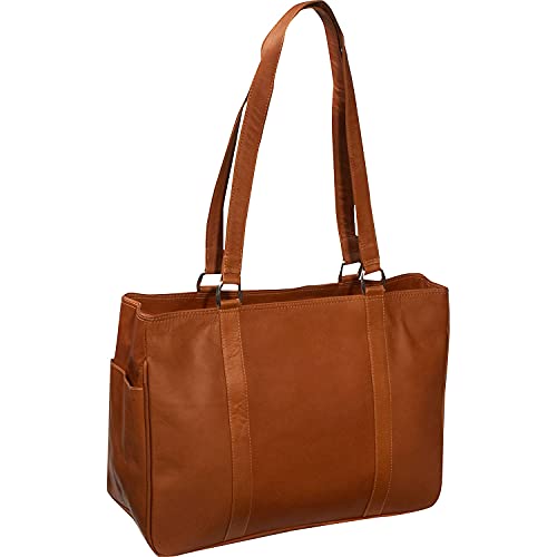 Piel Leather Small Shopping Bag, Saddle, One Size