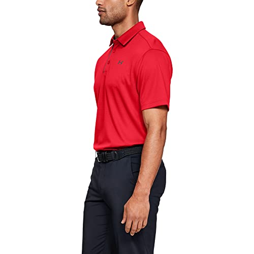 Under Armour Men's Tech Golf Polo , Red (600)/Graphite , Medium
