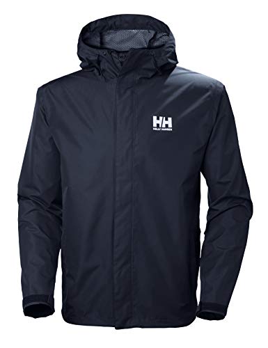 Helly Hansen Men's Seven J Waterproof Windproof Breathable Rain Jacket, 596 Navy, XX-Large