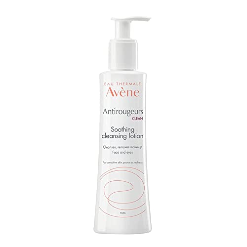 Eau Thermale Avene Antirougeurs CLEAN Refreshing Cleansing Lotion, No Rinse Soothing Cleanser for Redness Prone Sensitive Skin, 6.7 oz.