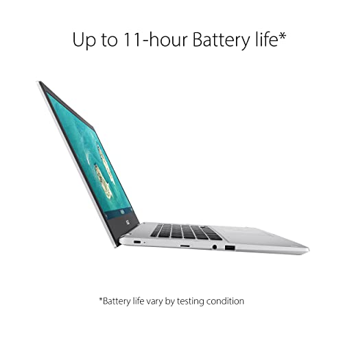 ASUS Chromebook CX1, 15.6' Full HD NanoEdge Display, Intel Celeron N3350 Processor, 64GB eMMC Storage, 8GB RAM, Chrome OS, Transparent Silver, CX1500CNA-AS84F