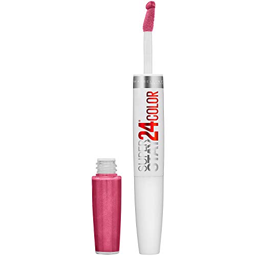 Maybelline Super Stay 24, 2-Step Liquid Lipstick Makeup, Long Lasting Highly Pigmented Color with Moisturizing Balm, Wear On Wildberry, Mauve Pink, 1 Count