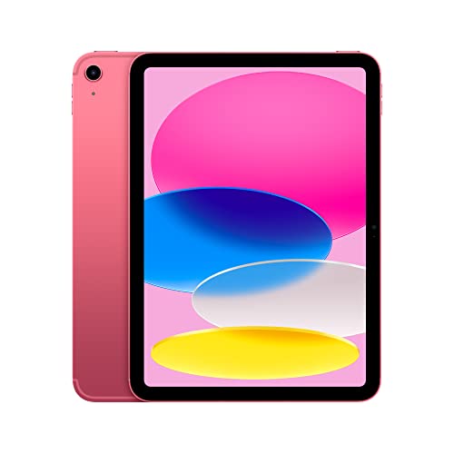 Apple iPad (10th Generation): with A14 Bionic chip, 10.9-inch Liquid Retina Display, 64GB, Wi-Fi 6 + 5G Cellular, 12MP front/12MP Back Camera, Touch ID, All-Day Battery Life – Pink