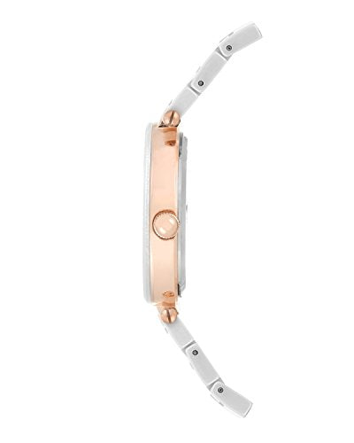 Anne Klein Women's AK/1018RGWT Diamond-Accented White Ceramic Bracelet Watch