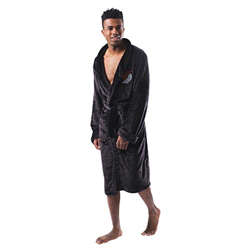 Ultra Game -NBA Portland Trail Blazers Mens Lounge Bath Robe, Team Color, 1SIZE