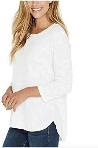 Kirkland Signature Ladies' Cotton Slub Tee (White, Small)