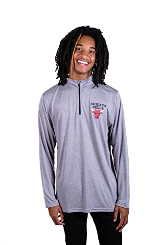 Ultra Game NBA Men's Quarter Zip Long Sleeve Pullover T-Shirt