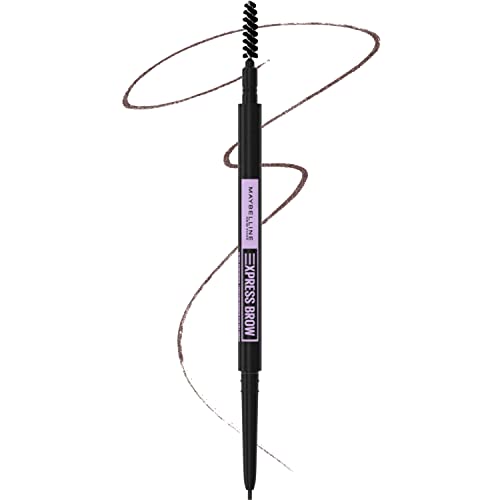 Maybelline Brow Ultra Slim Defining Eyebrow Makeup Mechanical Pencil With 1.55 MM Tip And Blending Spoolie For Precisely Defined Eyebrows, Deep Brown, 0.003 oz.