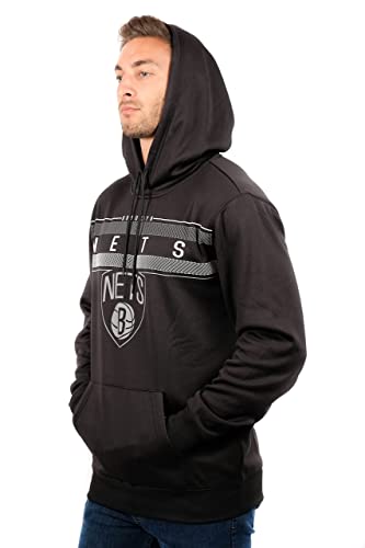 Ultra Game NBA Men's Fleece Midtown Pullover Sweatshirt, Black, Medium