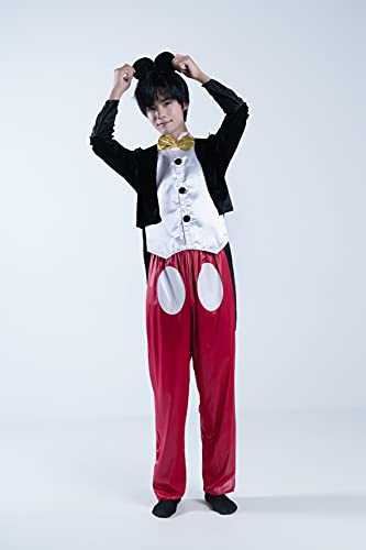 Disney Disguise Mickey Mouse Deluxe Mens Adult Costume, Red/Black/White, X-Large/42-46