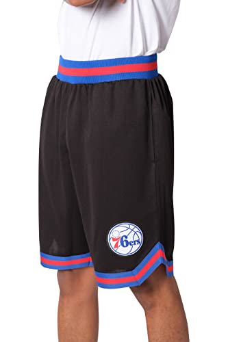 Ultra Game NBA Philadelphia 76ers Mens Woven Basketball Shorts, Team Color, Large