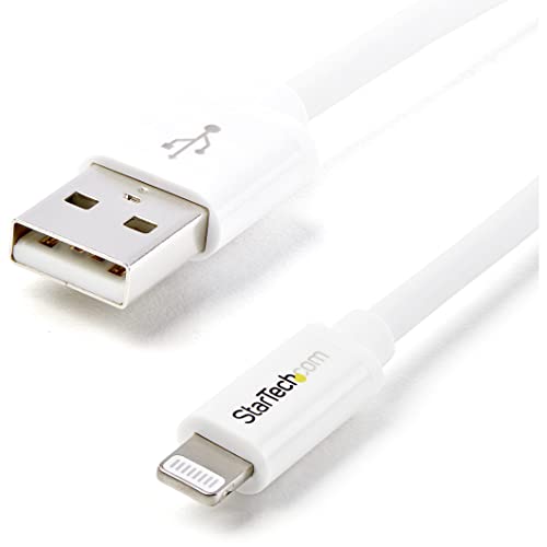 StarTech.com 1m (3ft) White Apple 8-pin Lightning Connector to USB Cable for iPhone / iPod / iPad - Charge and Sync Cable - 1 meter (USBLT1MW)