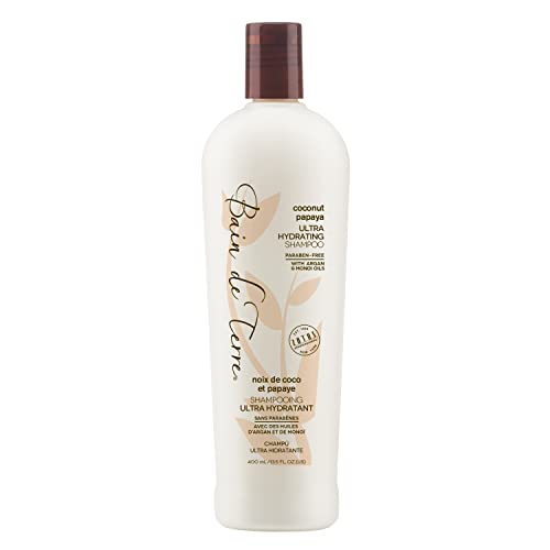 Bain de Terre Ultra Hydrating Shampoo | Coconut Papaya | Overly Dry, Damaged Hair | Argan and Monoi Oils | Paraben Free | 13.5 Fl Oz