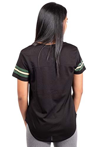Ultra Game NBA Milwaukee Bucks Womens Soft Mesh Jersey Tee Shirt, Black, X-Large