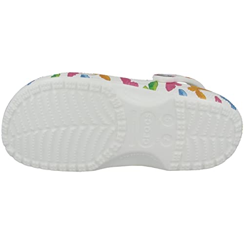 Crocs Unisex- Adult Classic Printed Floral Clogs, Butterfly/White, 5 Women/3 Men