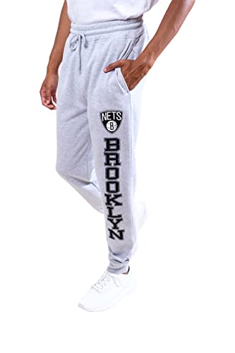 Ultra Game NBA Men's Soft Team Jogger Sweatpants, Heather Gray, Medium