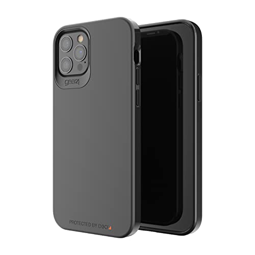 ZAGG Gear4 Holborn Slim - Compatible with iPhone 12 Pro and iPhone 12 - Advanced Impact Protection, Integrated D3O Technology, Enhanced Back Protection Phone Cover – Black (702006048)
