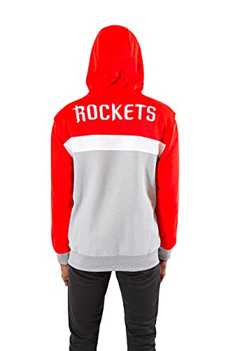 Ultra Game NBA Houston Rockets Mens Soft Fleece Full Zip Jacket Hoodie, Team Color, Large