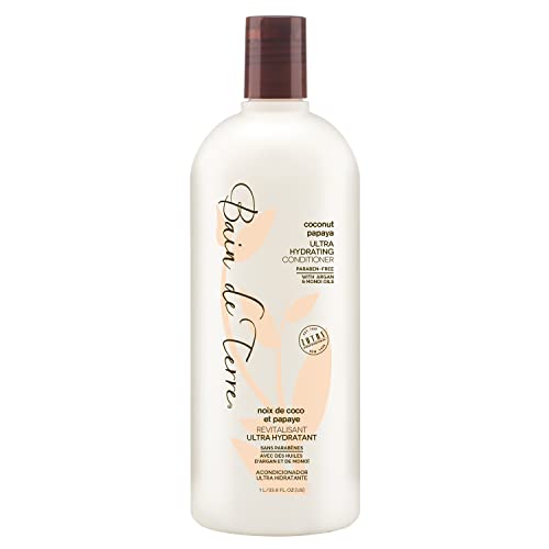 Bain de Terre Ultra Hydrating Conditioner | Coconut Papaya | Overly Dry, Damaged Hair | Argan and Monoi Oils | Paraben Free | 33.8 Fl Oz