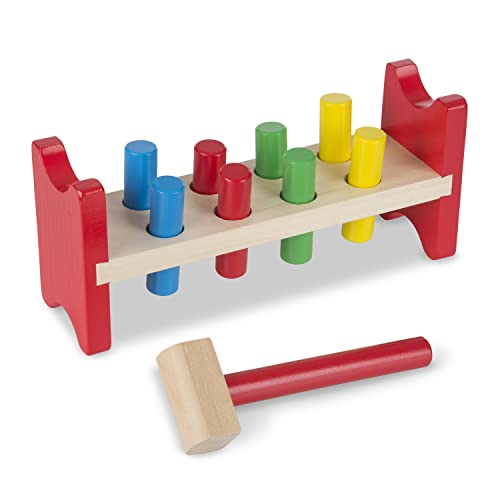 Melissa and Doug Deluxe Wooden Pound-A-Peg Toy With Hammer