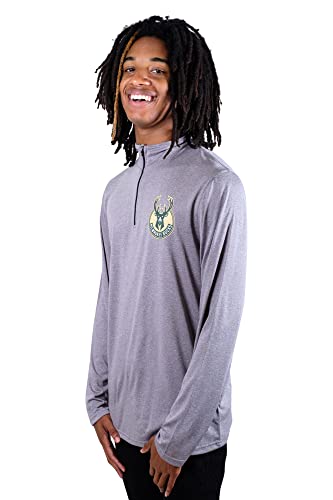 Ultra Game NBA Men's Quarter Zip Long Sleeve Pullover T-Shirt